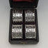 Around 1905 British antique silver plated napkin rings set of 4 in a case